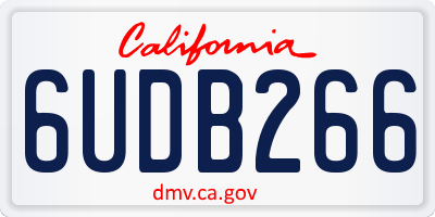 CA license plate 6UDB266