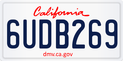CA license plate 6UDB269