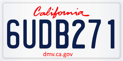 CA license plate 6UDB271