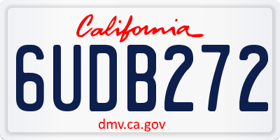 CA license plate 6UDB272