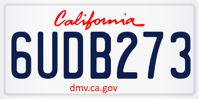 CA license plate 6UDB273