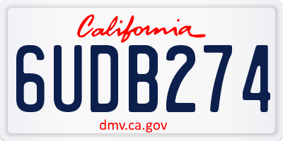 CA license plate 6UDB274