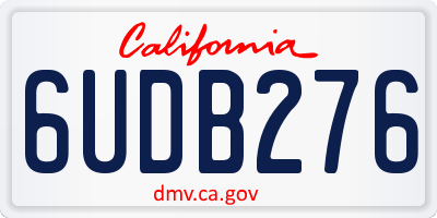 CA license plate 6UDB276