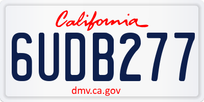 CA license plate 6UDB277