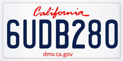 CA license plate 6UDB280