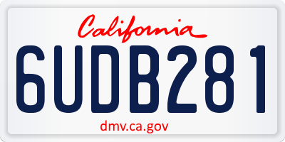 CA license plate 6UDB281