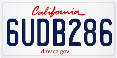 CA license plate 6UDB286