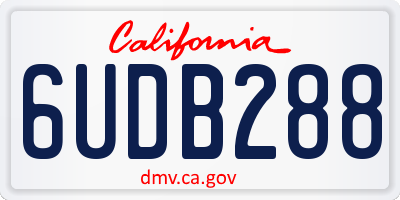 CA license plate 6UDB288