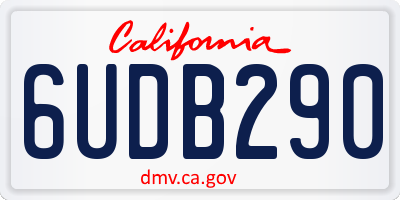 CA license plate 6UDB290