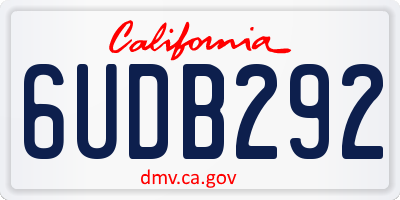 CA license plate 6UDB292