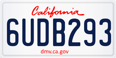 CA license plate 6UDB293