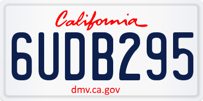 CA license plate 6UDB295