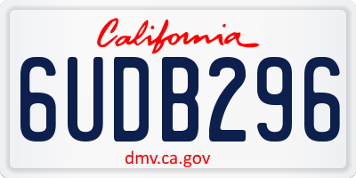 CA license plate 6UDB296