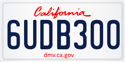CA license plate 6UDB300