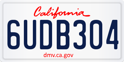 CA license plate 6UDB304