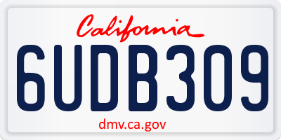 CA license plate 6UDB309