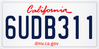 CA license plate 6UDB311