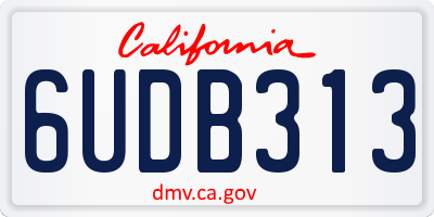 CA license plate 6UDB313