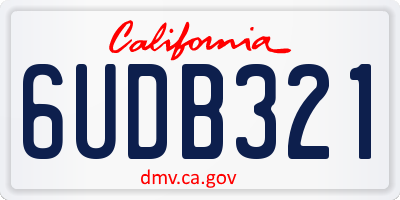 CA license plate 6UDB321
