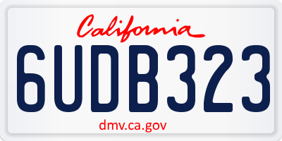 CA license plate 6UDB323