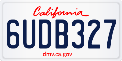 CA license plate 6UDB327