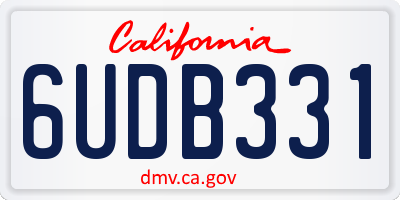 CA license plate 6UDB331