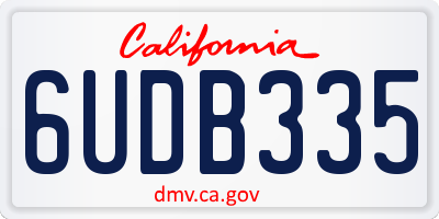 CA license plate 6UDB335