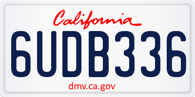 CA license plate 6UDB336