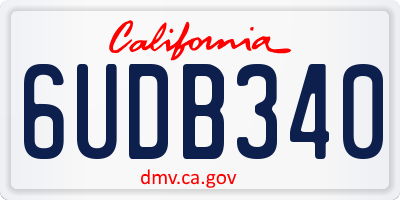 CA license plate 6UDB340