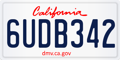 CA license plate 6UDB342