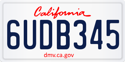 CA license plate 6UDB345