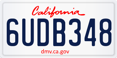 CA license plate 6UDB348