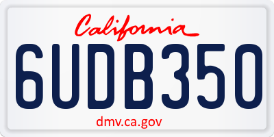 CA license plate 6UDB350