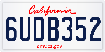 CA license plate 6UDB352