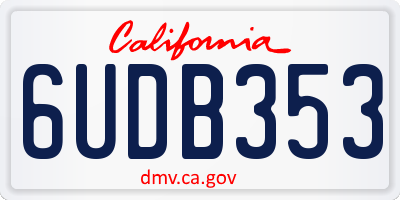 CA license plate 6UDB353