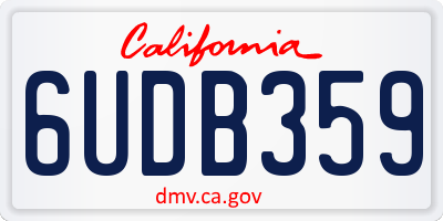 CA license plate 6UDB359