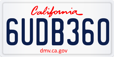 CA license plate 6UDB360