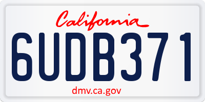 CA license plate 6UDB371