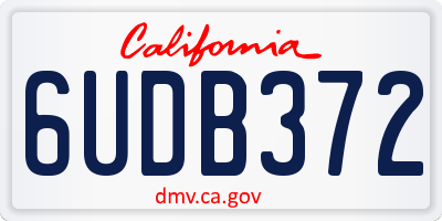 CA license plate 6UDB372