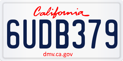CA license plate 6UDB379