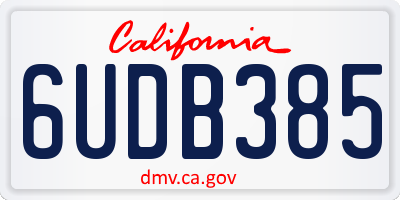 CA license plate 6UDB385