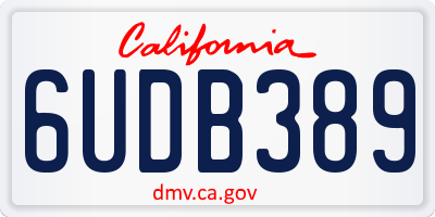 CA license plate 6UDB389