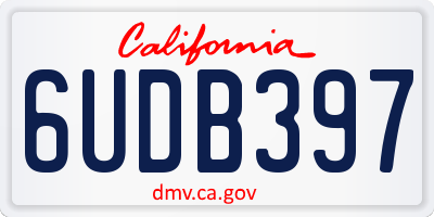 CA license plate 6UDB397