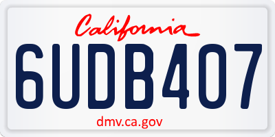CA license plate 6UDB407