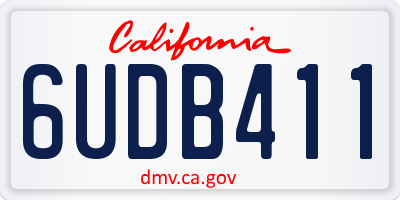 CA license plate 6UDB411