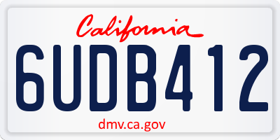 CA license plate 6UDB412