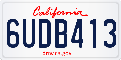 CA license plate 6UDB413