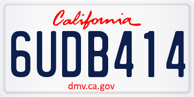 CA license plate 6UDB414