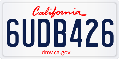 CA license plate 6UDB426