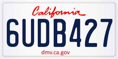 CA license plate 6UDB427